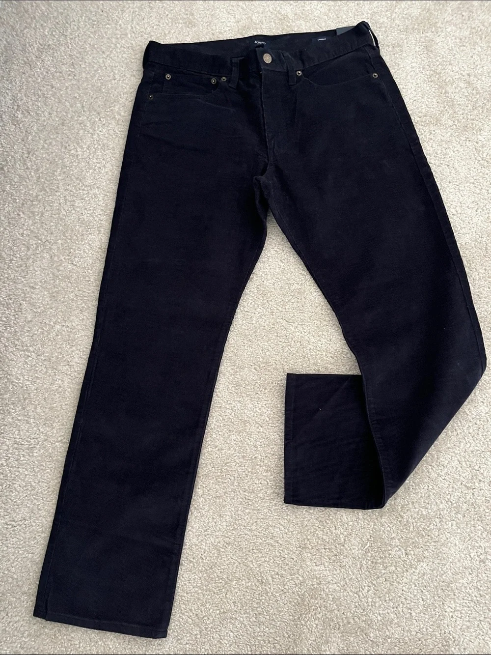 J. Crew Black Corduroy Straight-Leg Pants